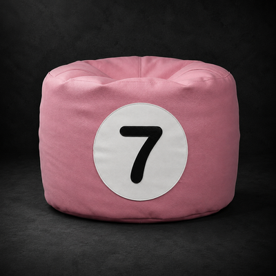 7 Pink Leather Bean Bag