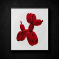 Balloon poster by SeventySeven.DC — glossy deep red balloon sculpture on a white ground in a black frame, available in 20x30, 30x40 and 40x50 cm