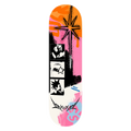 North Star wall skate deck by SeventySeven.DC — orange and pink halftone with black star and comic panels