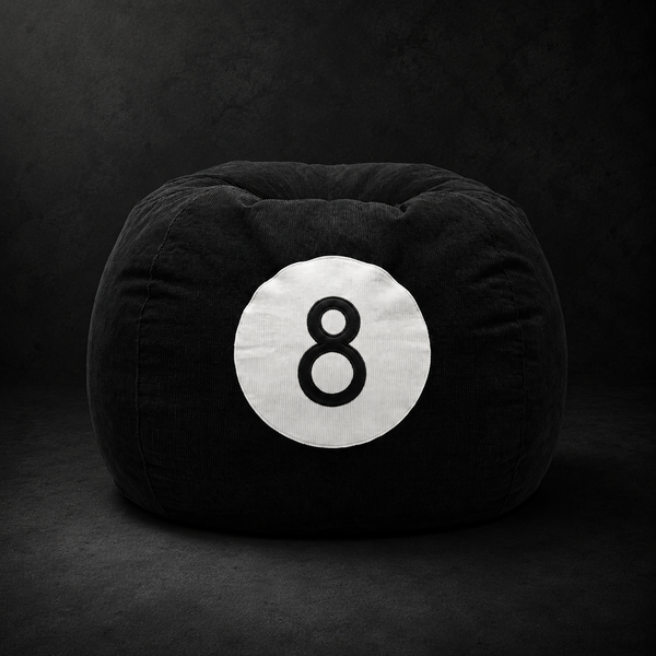 8 Black Corduroy Bean Bag