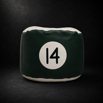 14 Green Leather Bean Bag