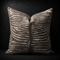 Zebra pillow by SeventySeven.DC — square cushion in a hand-drawn black and white zebra line pattern