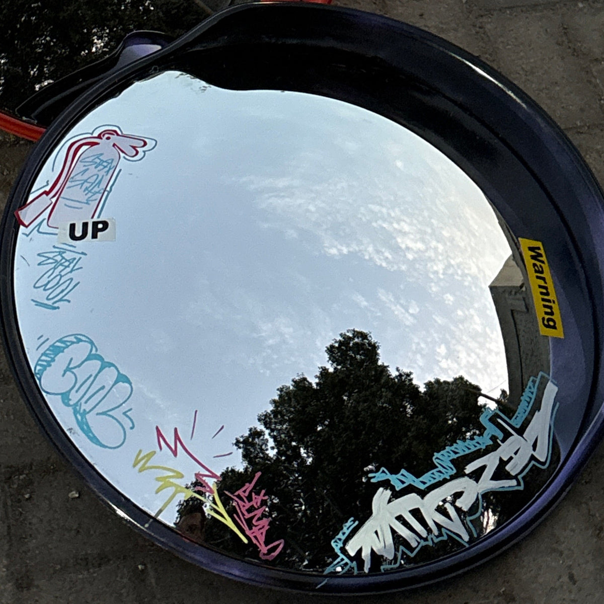 Graffiti Traffic Mirror